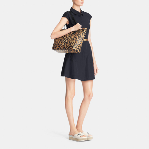 Coach Outlet Turnlock Tote In Wild Beast Print Leather
